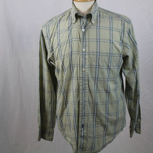 Nautica Men's Shirt Small Light Green Plaid Check
